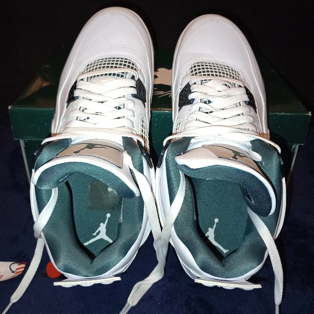 IOB EUC Air Jordan 4 Oxidized Green Mens size 9.5 - Picture 4 of 15